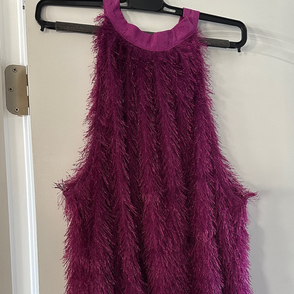 Easel New Fuchsia Fuzzy Sleeveless Dress Halter
